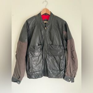 Vintage Chaps Ralph Lauren leather canvas bomber jacket Men's M